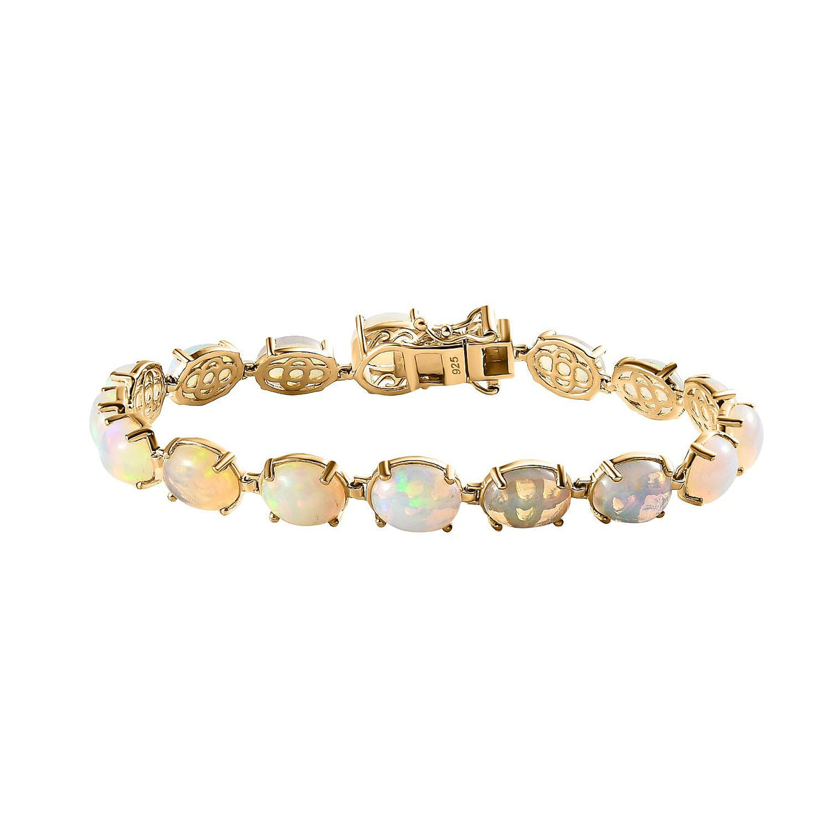 Ethiopian Welo Opal Bracelet in 14K YG Over Sterling Silver (7.0 In) 18.72 ctw