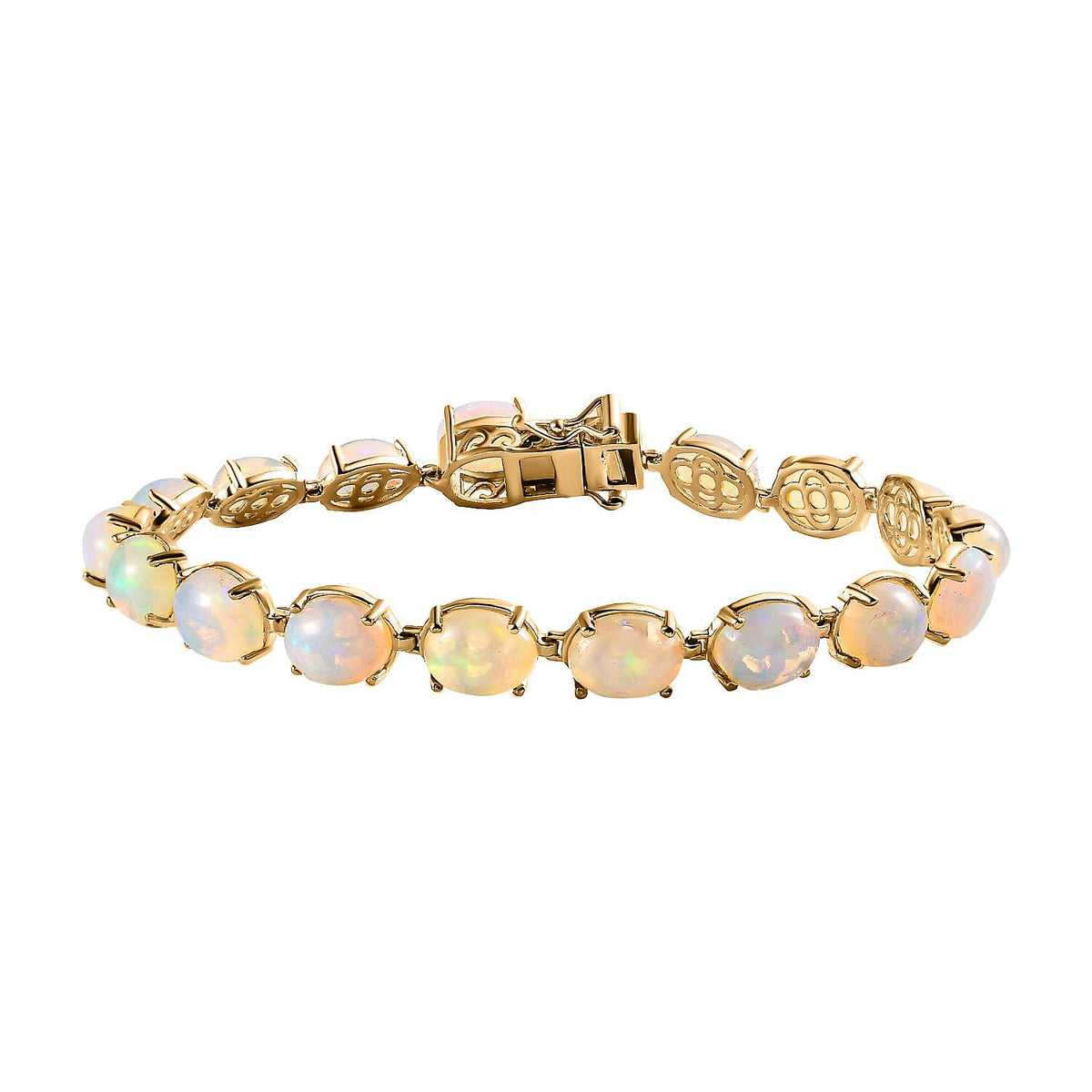 Ethiopian Welo Opal Bracelet in 14K YG Over Sterling Silver (7.0 In) 18.72 ctw
