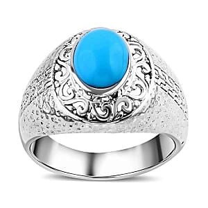 Sleeping Beauty Turquoise Ring in Sterling Silver (Size 6.5) 2.28 ctw