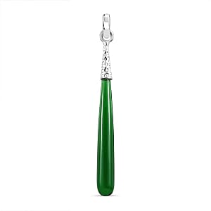 Green Tourmaline Quartz Pendant in Sterling Silver 7.50 ctw