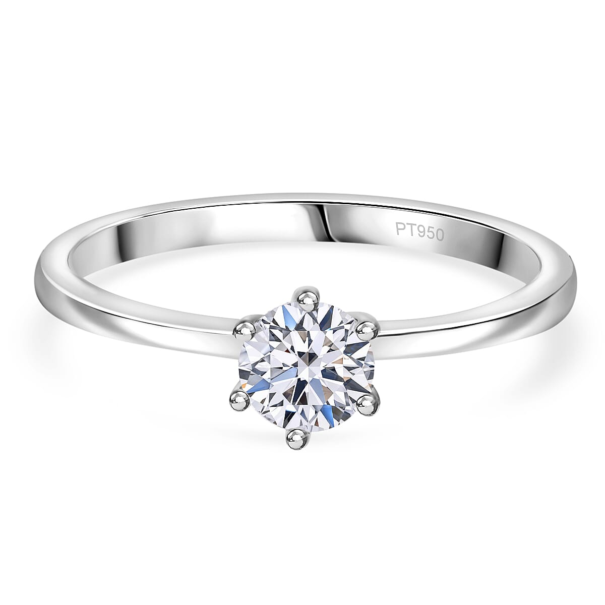 950 Platinum Lab Grown Diamond (G-H, SI) Ring (Size 11.5) 0.75 ctw
