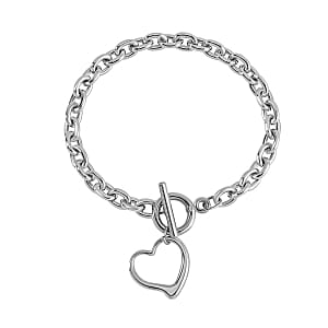 Cable Link Bracelet in Silvertone (8.00 In)