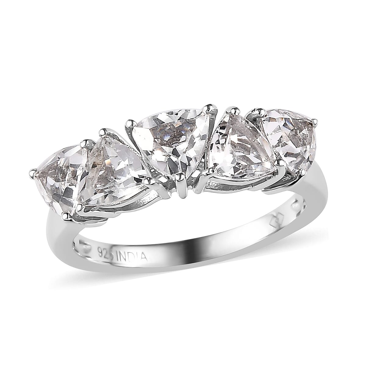 White Topaz Ring in Rhodium Over Sterling Silver (Size 6.0) 2.40 ctw