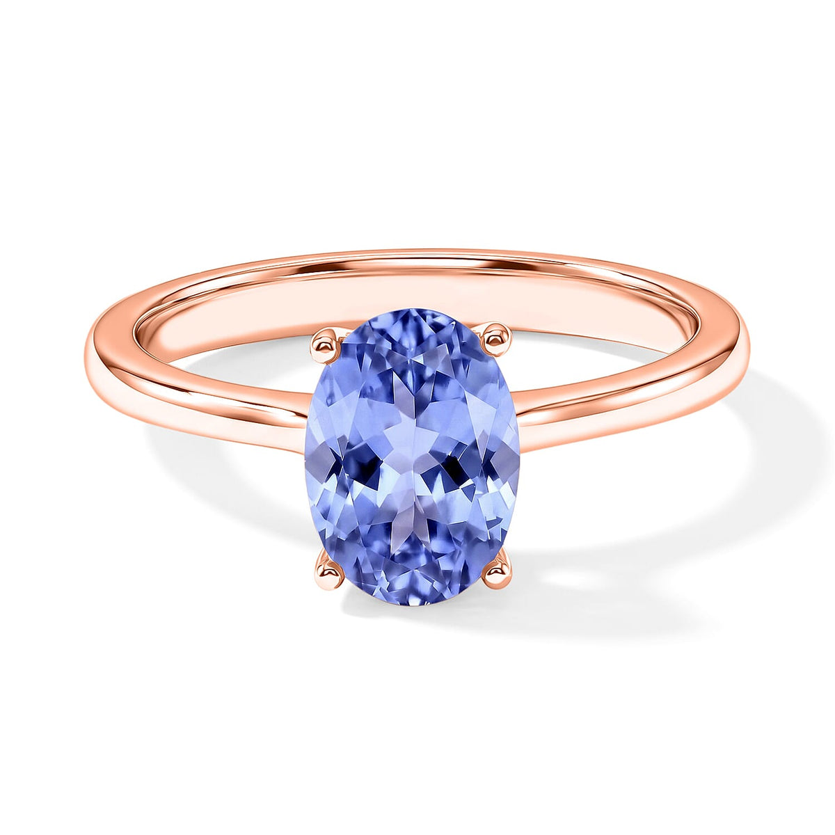 Tanzanite Solitaire Ring in Platinum Over Sterling Silver (Size 4.0) 1.35 ctw