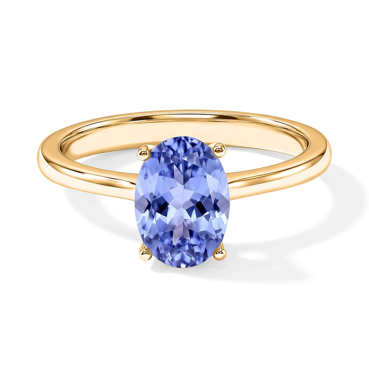 Tanzanite Solitaire Ring in Platinum Over Sterling Silver (Size 4.0) 1.35 ctw