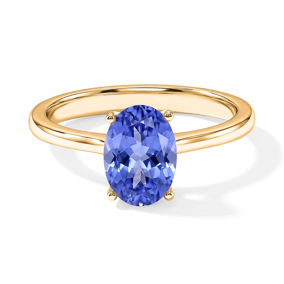 Tanzanite Solitaire Ring in Platinum Over Sterling Silver (Size 4.0) 1.35 ctw