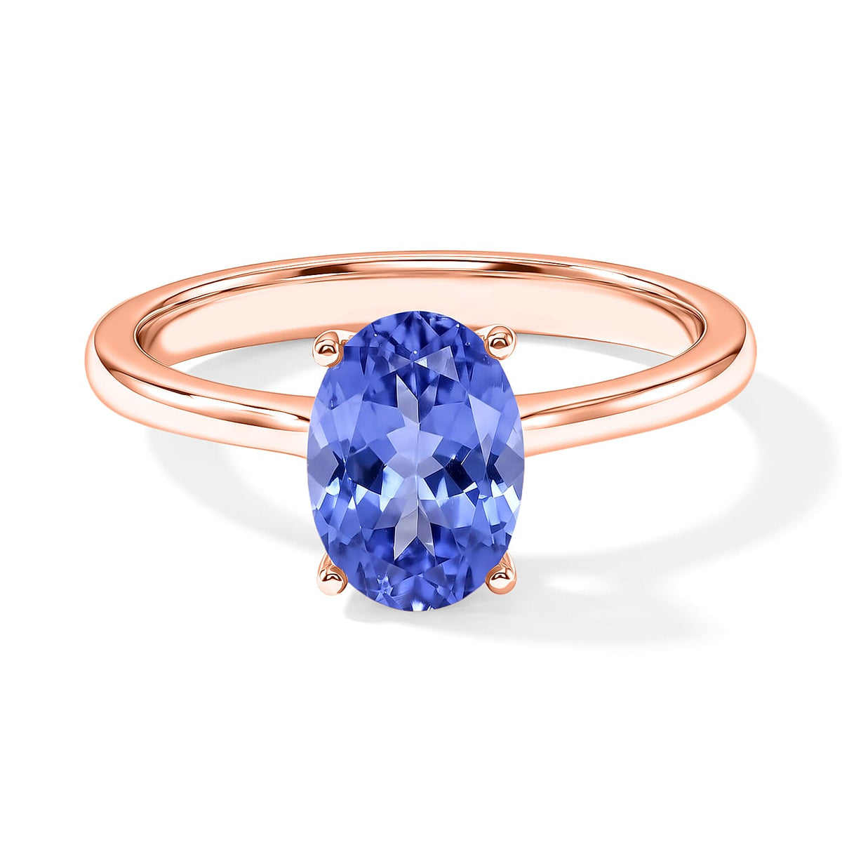 Tanzanite Solitaire Ring in Platinum Over Sterling Silver (Size 4.0) 1.35 ctw