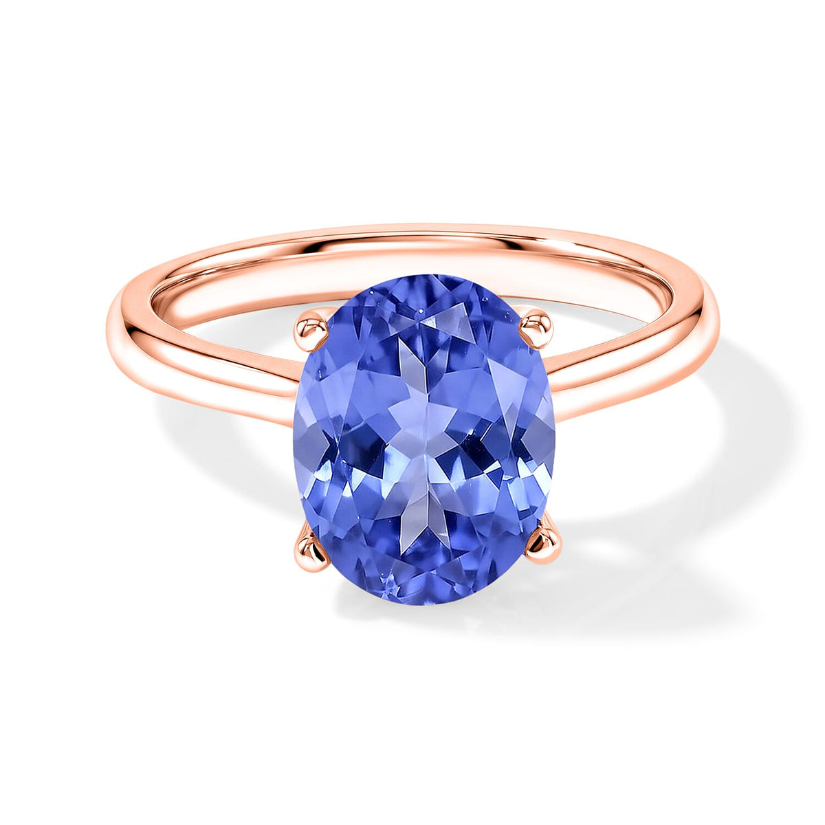 Tanzanite Solitaire Ring in Platinum Over Sterling Silver (Size 4.0) 1.35 ctw