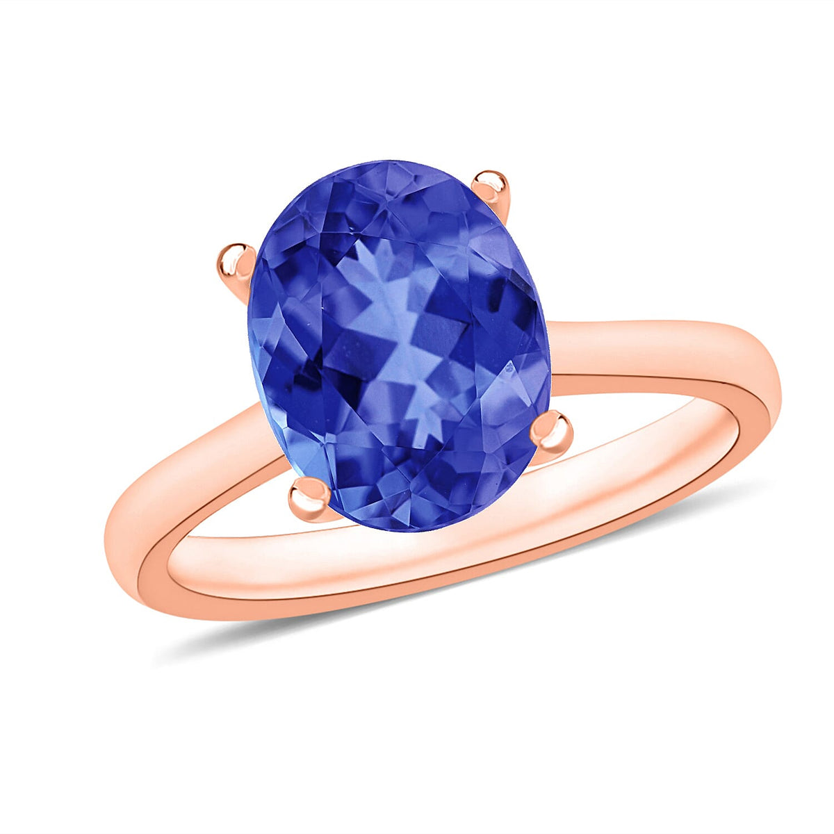 Tanzanite Solitaire Ring in Platinum Over Sterling Silver (Size 4.0) 1.35 ctw