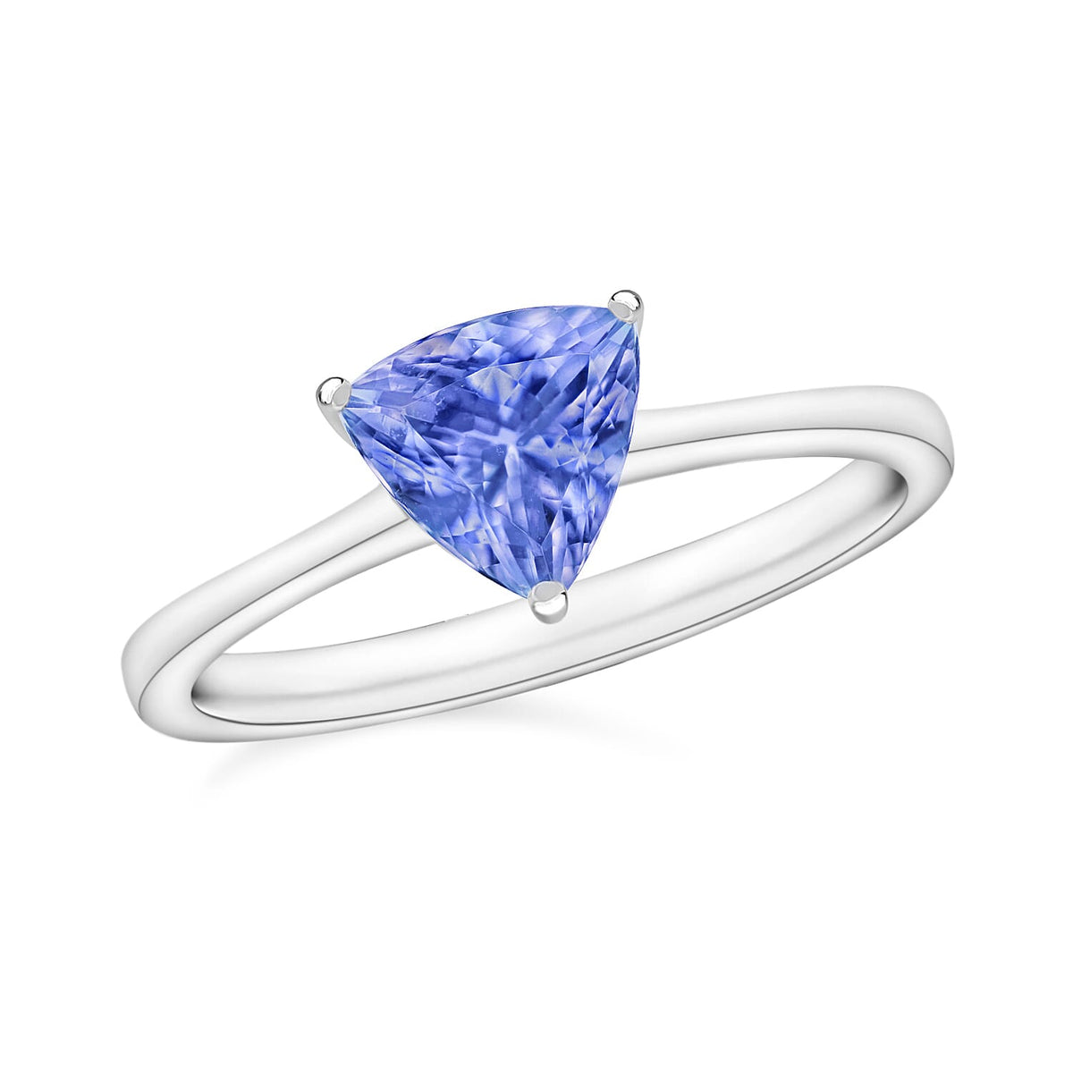 Tanzanite Solitaire Ring in Platinum Over Sterling Silver (Size 10.0) 1.50 ctw