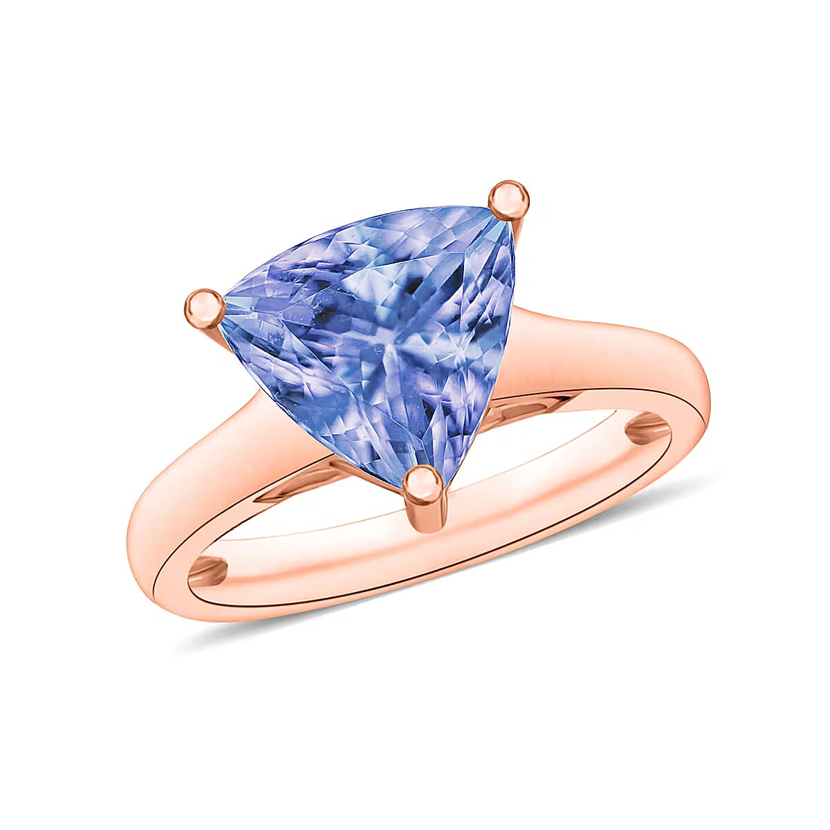 Tanzanite Solitaire Ring in Platinum Over Sterling Silver (Size 10.0) 1.50 ctw