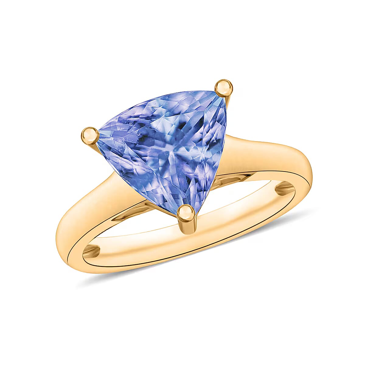 Tanzanite Solitaire Ring in Platinum Over Sterling Silver (Size 10.0) 1.50 ctw
