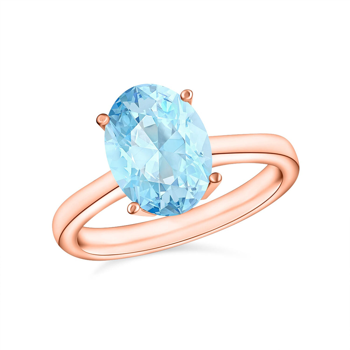Luxoro 14K White Gold Premium Mangoro Aquamarine Solitaire Ring (Size 10.0) 4 Grams 2.40 ctw