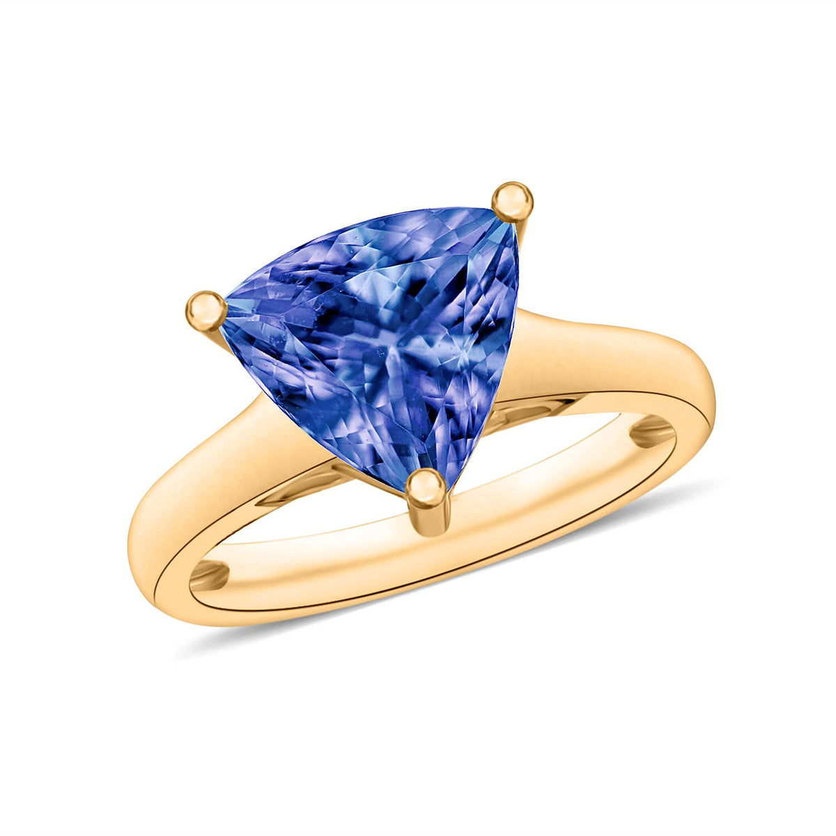 Tanzanite Solitaire Ring in Platinum Over Sterling Silver (Size 10.0) 1.50 ctw