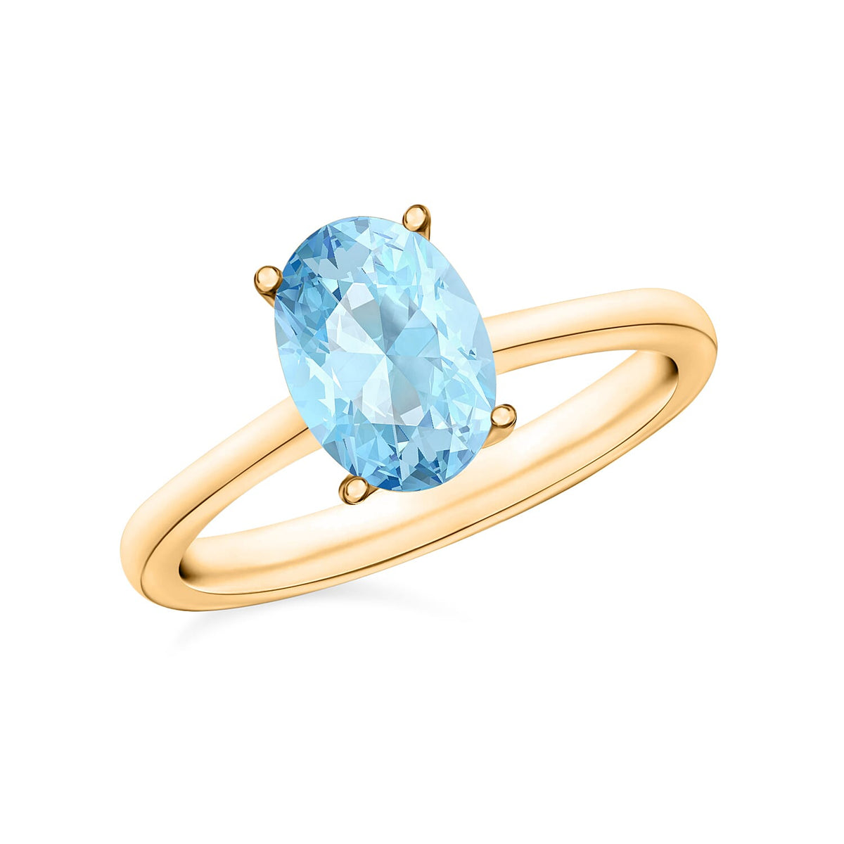 Luxoro 14K White Gold Premium Mangoro Aquamarine Solitaire Ring (Size 10.0) 4 Grams 2.40 ctw