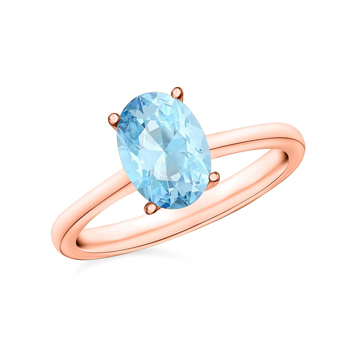 Luxoro 14K White Gold Premium Mangoro Aquamarine Solitaire Ring (Size 10.0) 4 Grams 2.40 ctw