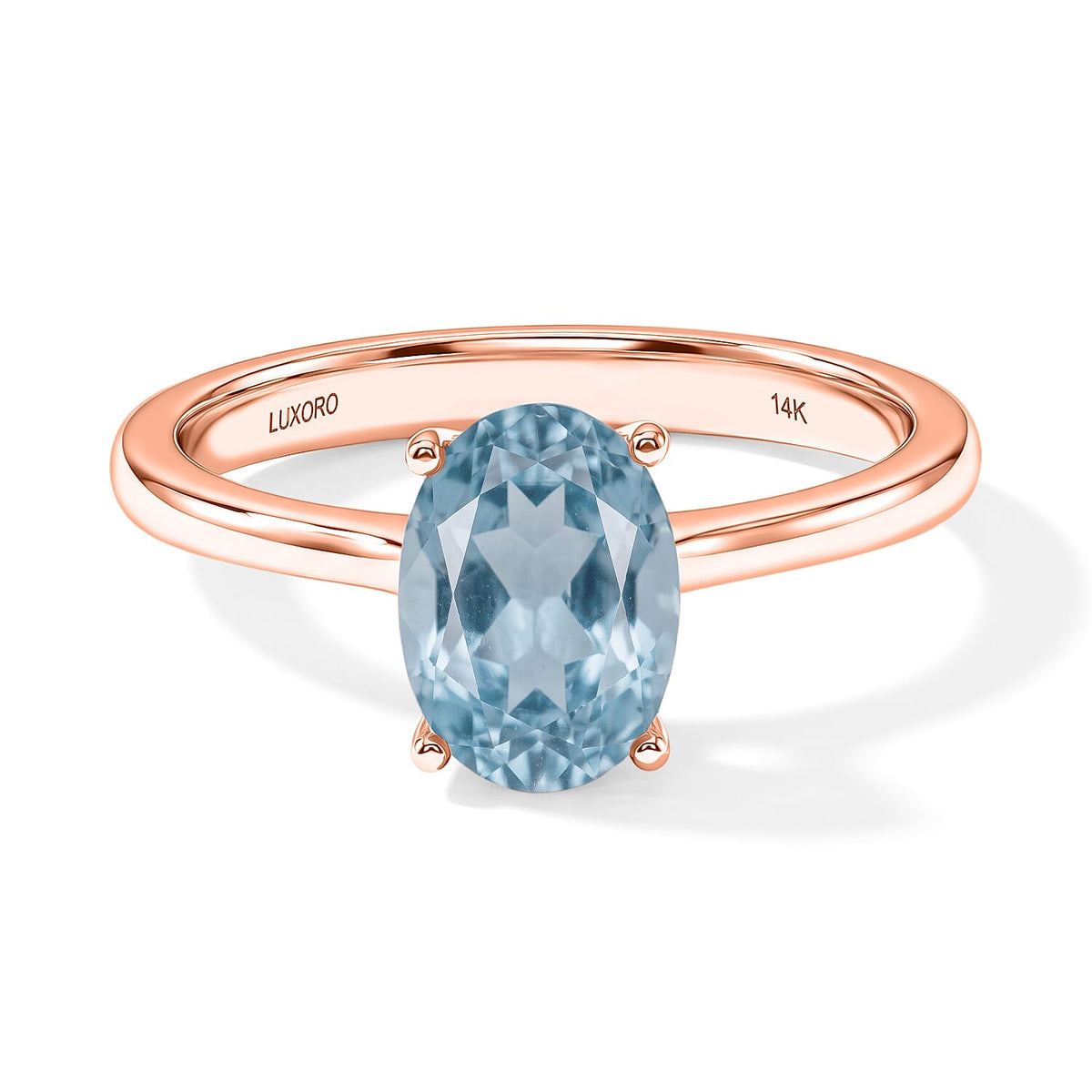 Luxoro 14K White Gold Premium Mangoro Aquamarine Solitaire Ring (Size 10.0) 4 Grams 2.40 ctw