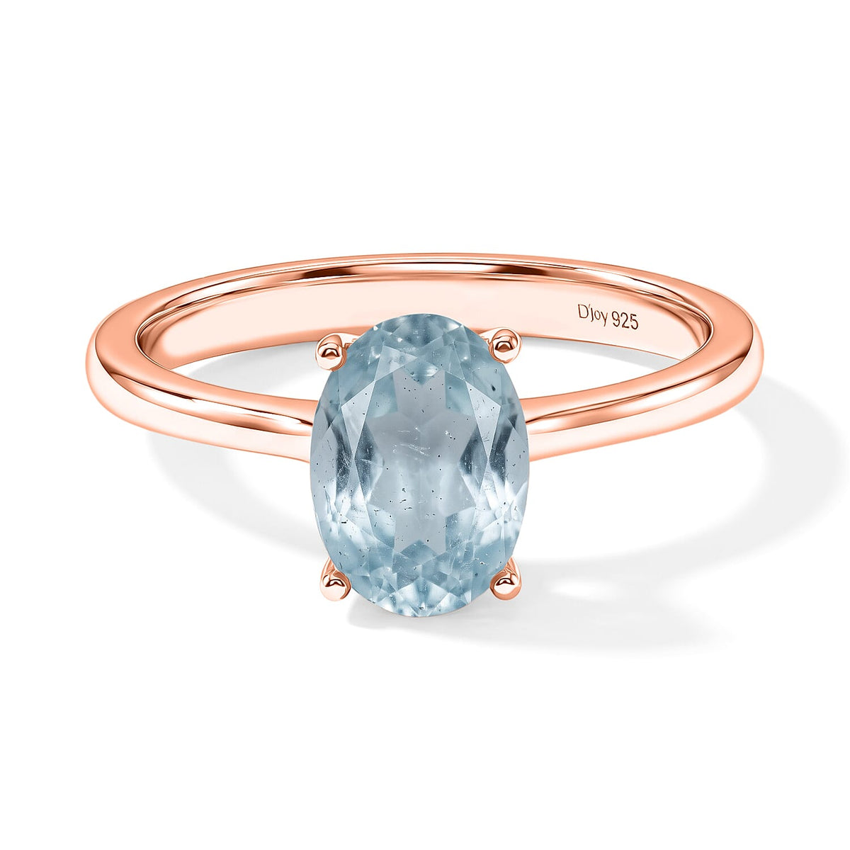 Luxoro 14K White Gold Premium Mangoro Aquamarine Solitaire Ring (Size 10.0) 4 Grams 2.40 ctw