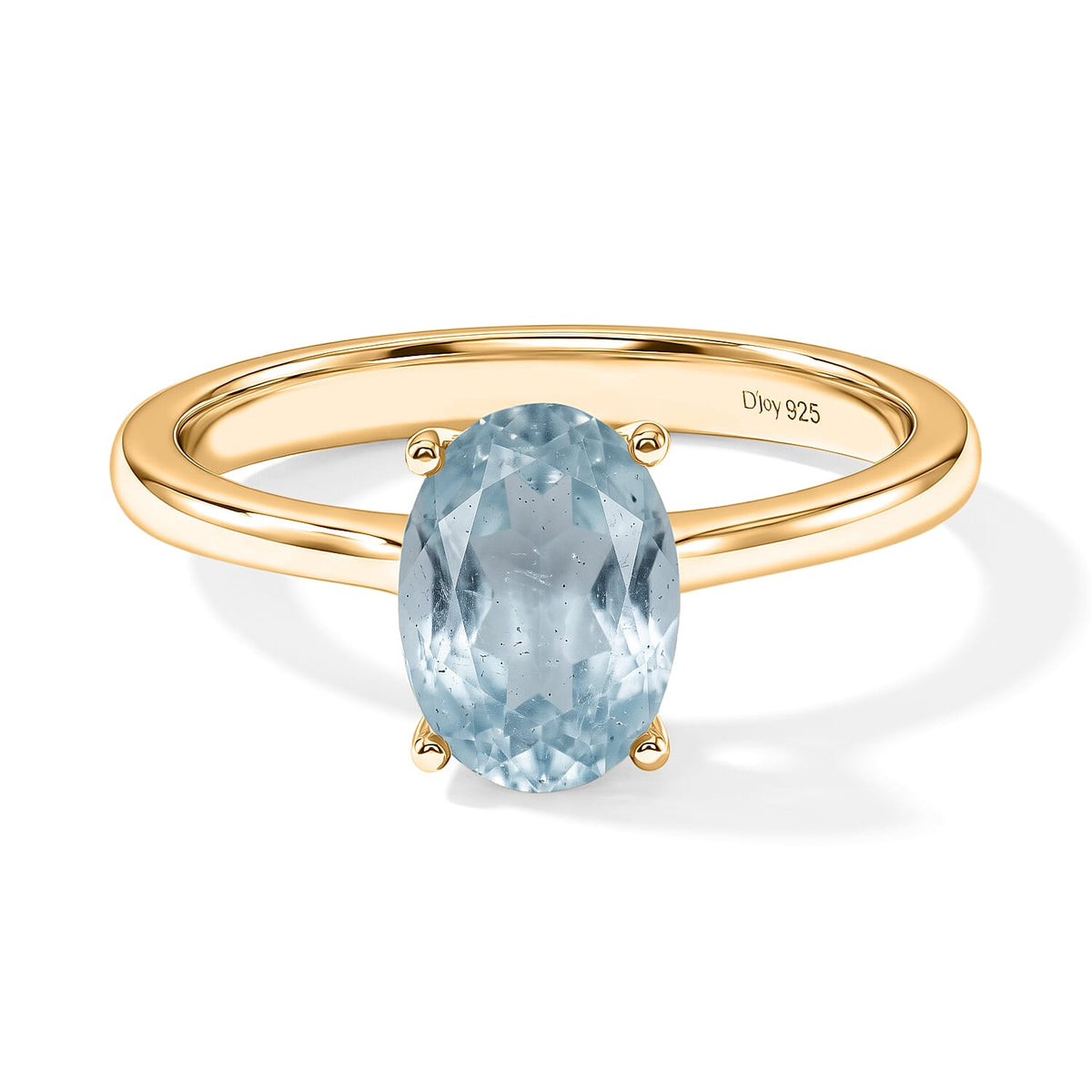 Luxoro 14K White Gold Premium Mangoro Aquamarine Solitaire Ring (Size 10.0) 4 Grams 2.40 ctw