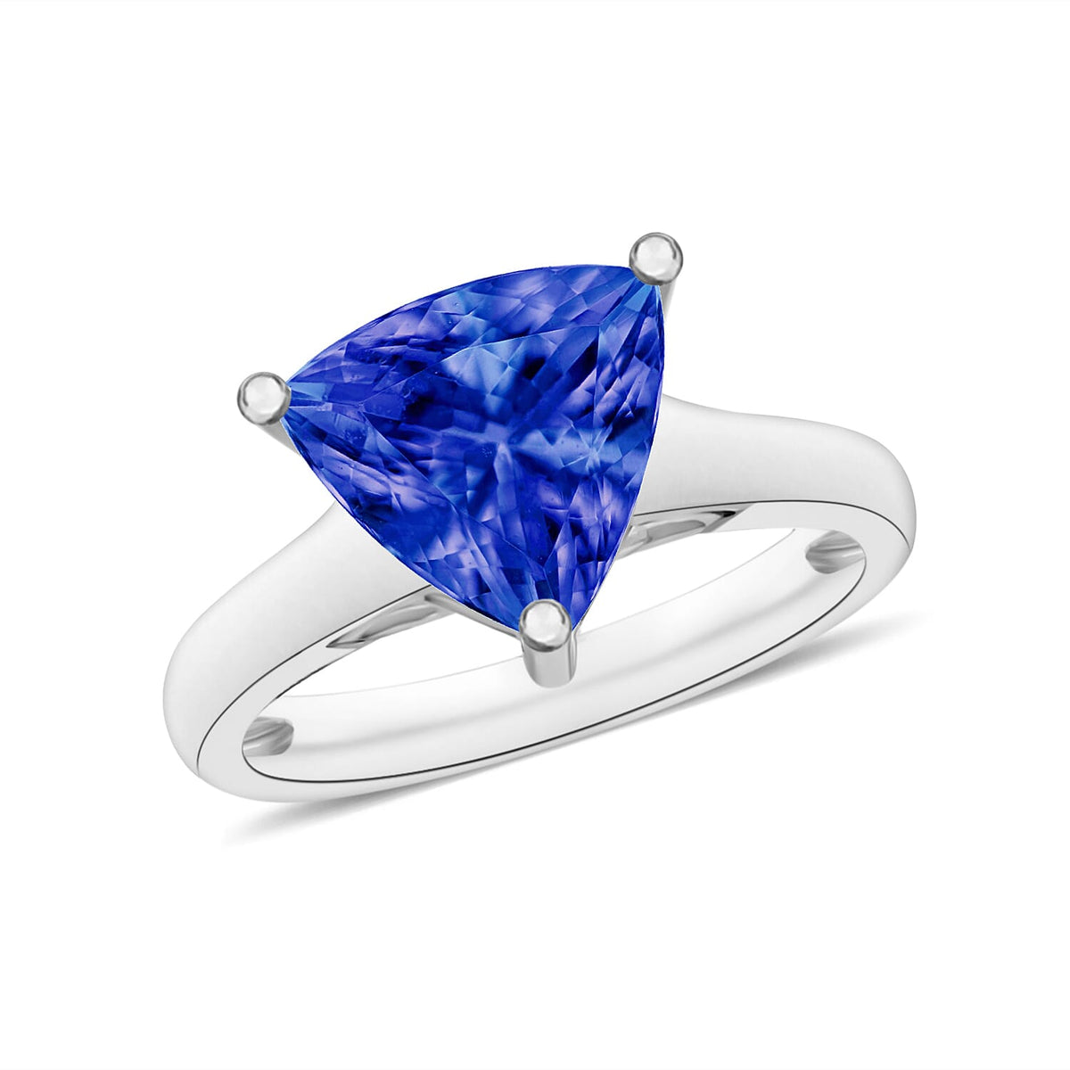 Tanzanite Solitaire Ring in Platinum Over Sterling Silver (Size 10.0) 1.50 ctw