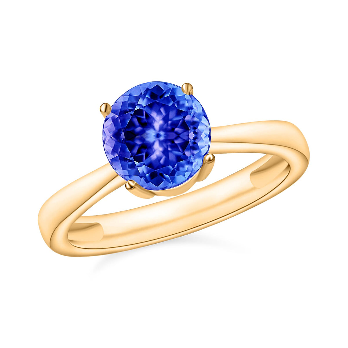 Tanzanite Solitaire Ring in Platinum Over Sterling Silver (Size 10) 1.45 ctw