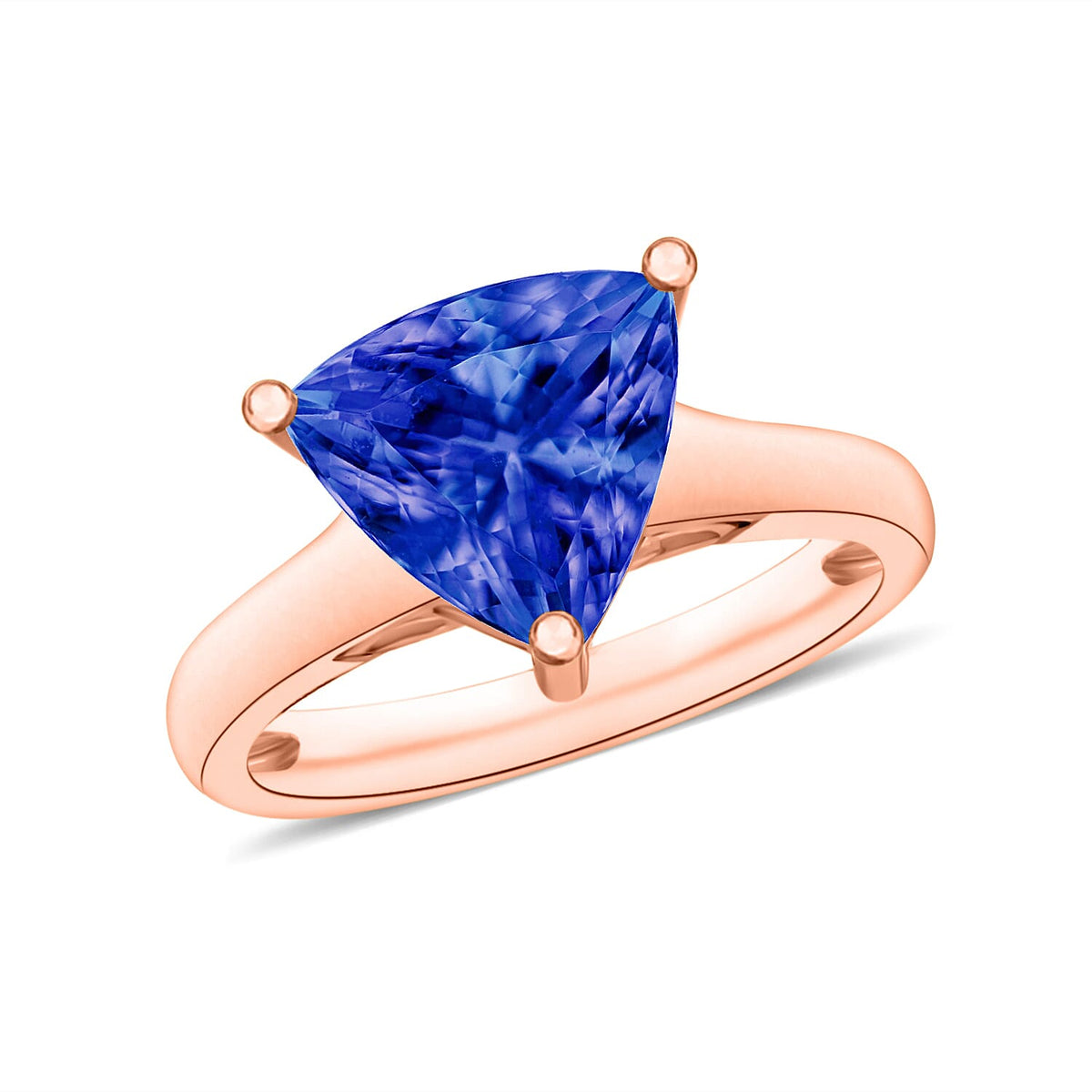 Tanzanite Solitaire Ring in Platinum Over Sterling Silver (Size 10.0) 1.50 ctw