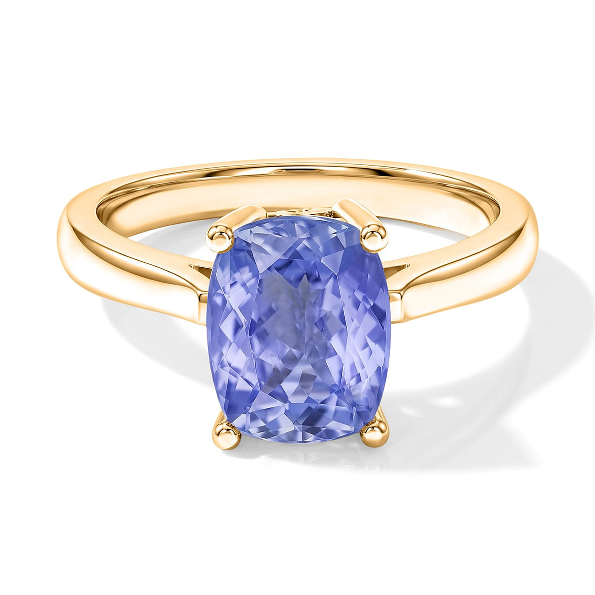 Tanzanite Solitaire Ring in Platinum Over Sterling Silver (Size 10) 1.40 ctw