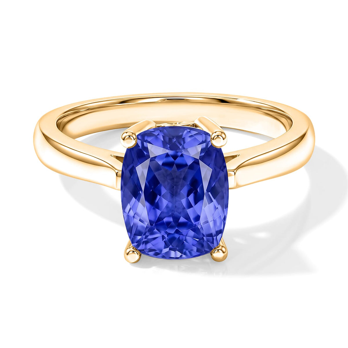 Tanzanite Solitaire Ring in Platinum Over Sterling Silver (Size 10) 1.40 ctw