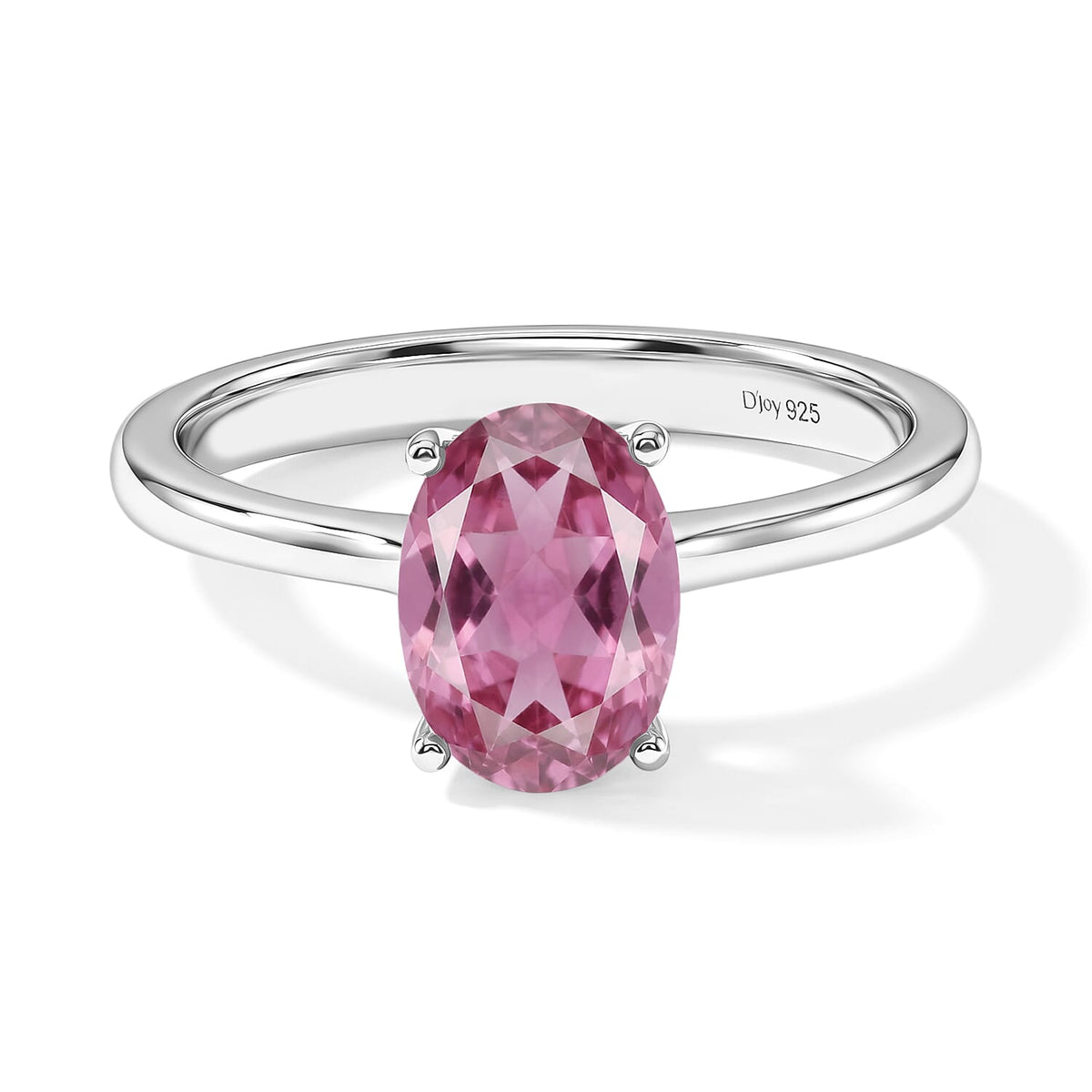 Ouro Fino Rubellite Solitaire Ring in Platinum Over Sterling Silver (Size 10.0) 1.30 ctw