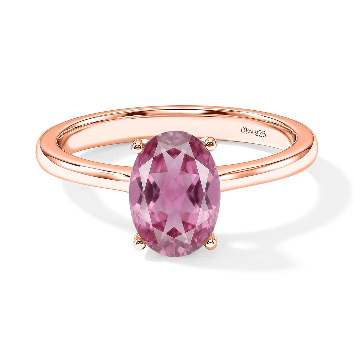 Ouro Fino Rubellite Solitaire Ring in Platinum Over Sterling Silver (Size 10.0) 1.30 ctw