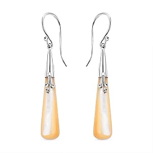 Mother Of Pearl Earrings in Sterling Silver 1.00 ctw