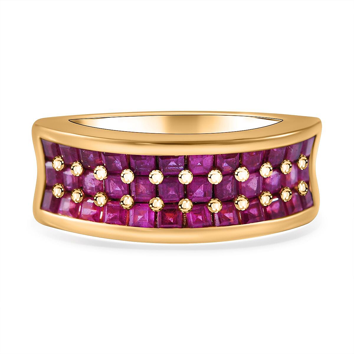 African Ruby Ring in 18K Vermeil YG Over Sterling Silver (Size 10.0) 2.52 ctw