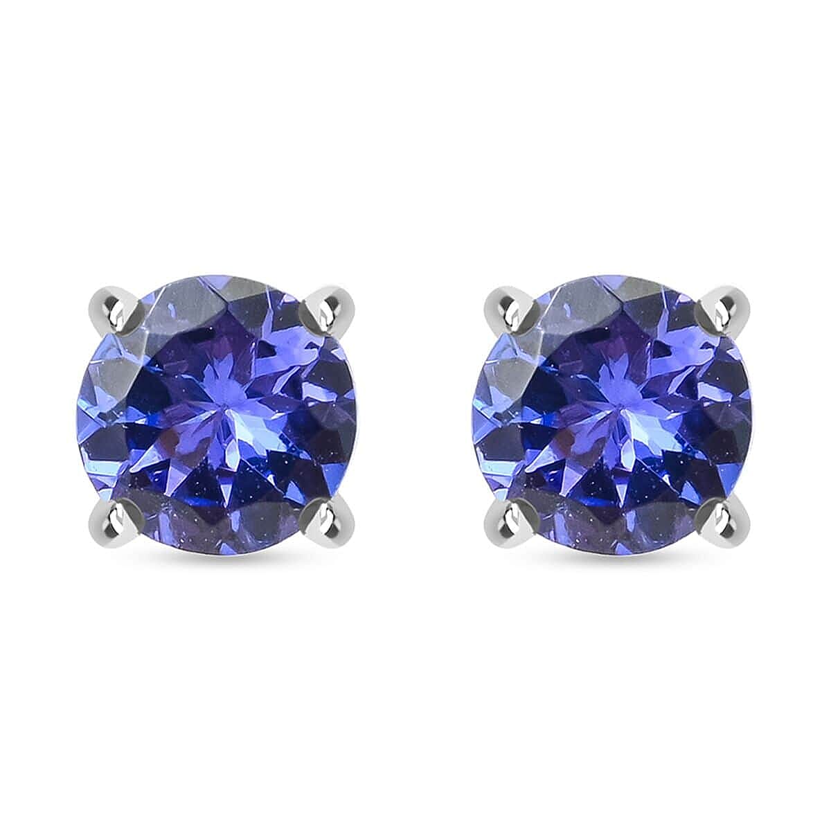 Certified & Appraised Rhapsody 950 Platinum AAAA Tanzanite Stud Earring 1.30 ctw