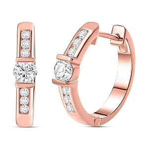 Moissanite Earrings in 18K Vermeil RG Over Sterling Silver 0.78 ctw