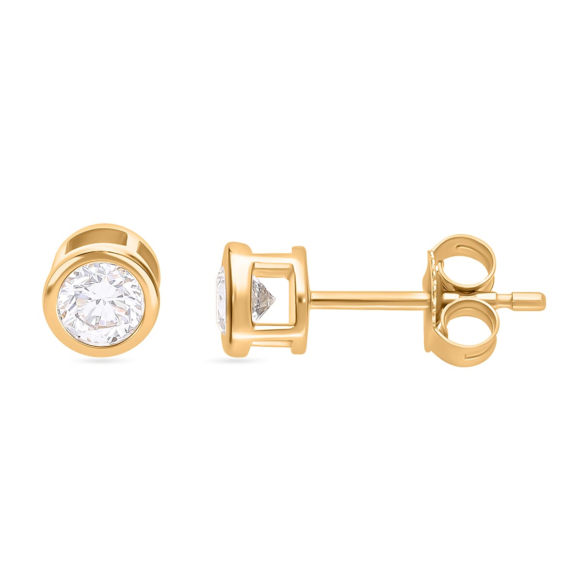 14K Yellow Gold Diamond (G-H, VS) Earrings 0.50 ctw