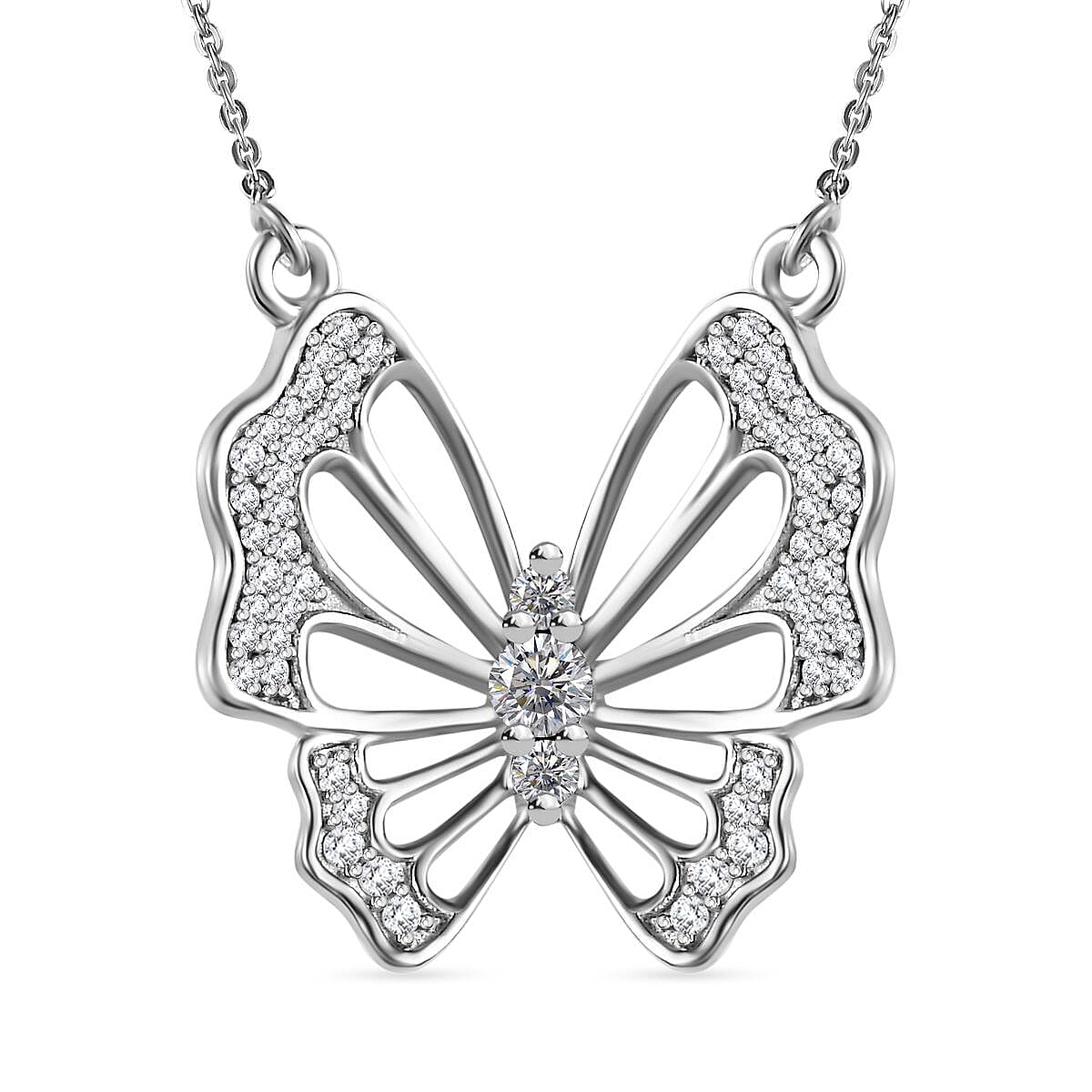 Drop Link Necklace in Sterling Silver (16 Inches)