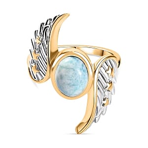 Labradorite and Kanchanaburi Blue Sapphire Ring in Sterling Silver (Size 9.0) 2.68 ctw