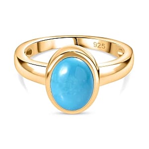 Sierra Nevada Turquoise Ring in Platinum Over Sterling Silver (Size 10.0) 1.45 ctw