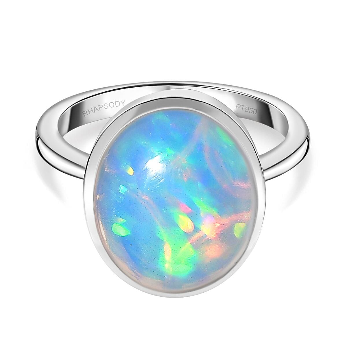 950 Platinum AAAA Ethiopian Welo Opal Ring (Size 11.5) (6.0 g) 5.00 ctw