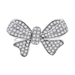Simulated Diamond Ring in Rhodium Over Sterling Silver (Size 11.5) 1.48 ctw
