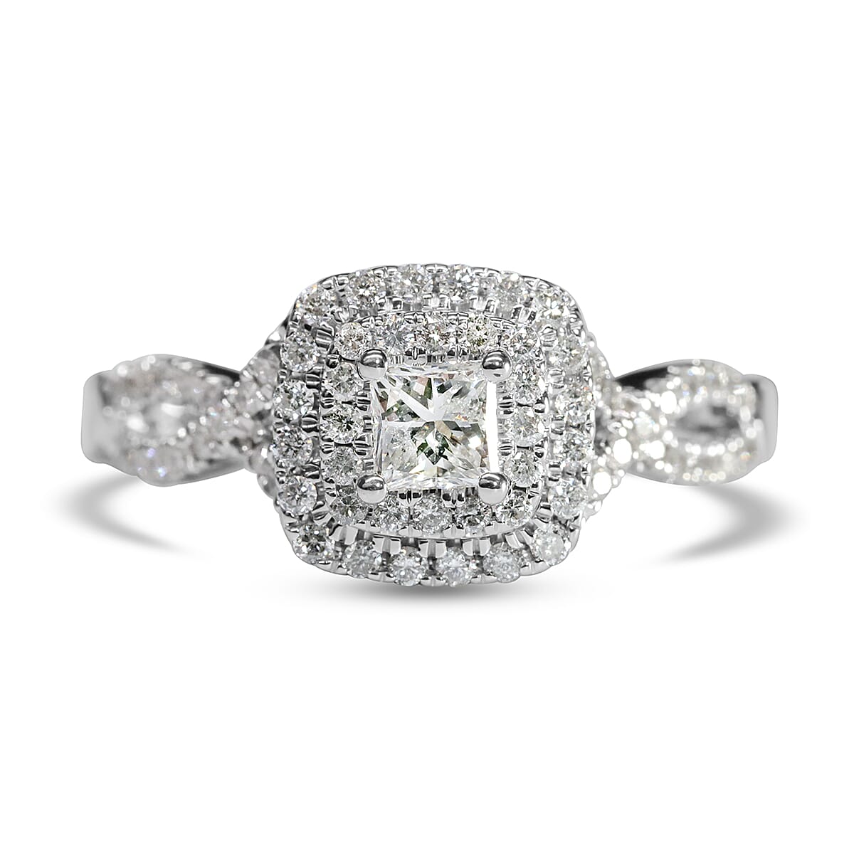 14K White Gold Diamond (I1) Ring (Size 8.0) 0.76 ctw