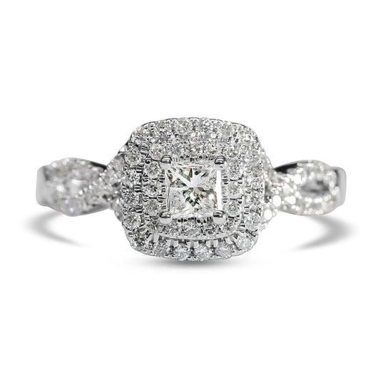 14K White Gold Diamond (I1) Ring (Size 8.0) 0.76 ctw