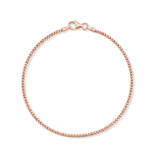 14K RG Over Sterling Silver Bracelet (7.50 In) (2.50 gram)