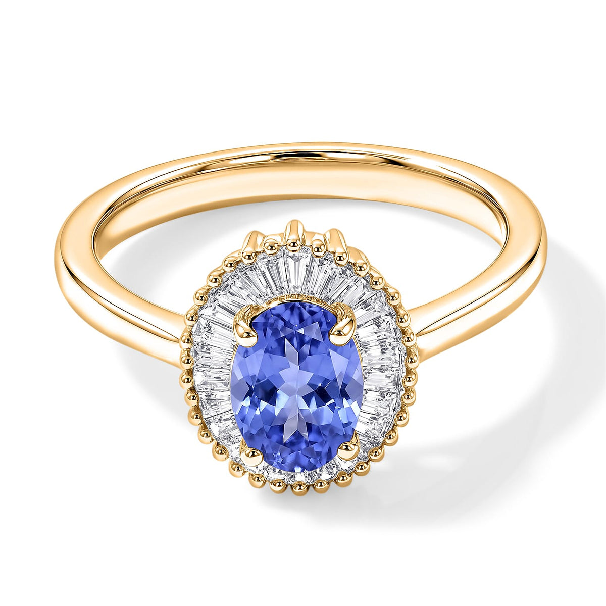 Luxoro Premium Tanzanite and G-H I1 Diamond Ring in 14K White Gold (Size 10.0) 1.00 ctw