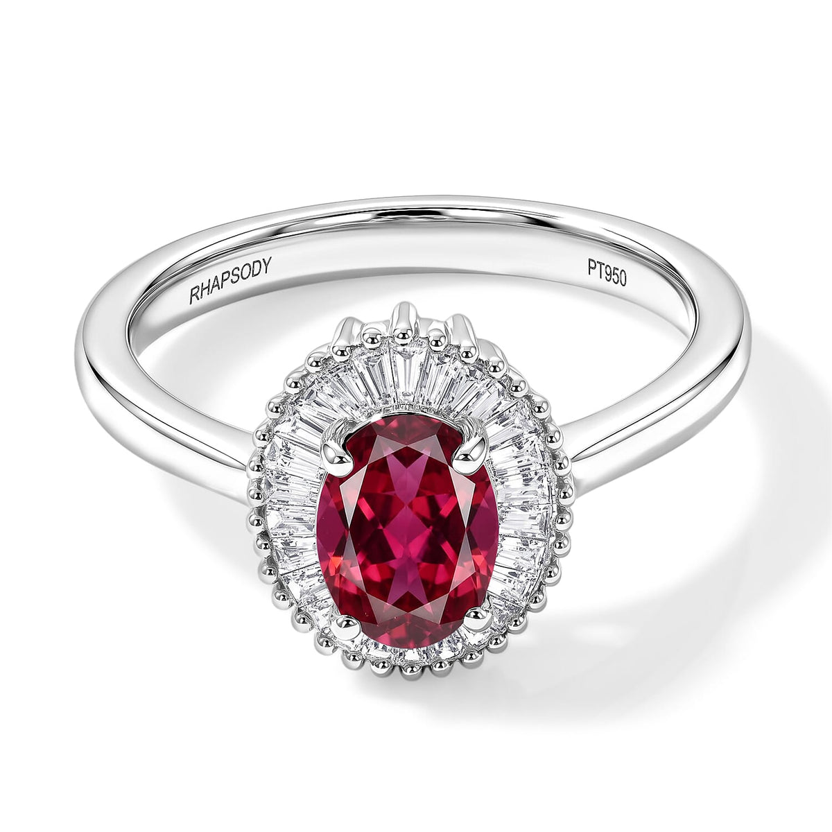 Luxoro Premium Ouro Fino Rubellite and G-H I1 Diamond 1.00 ctw Ring in 14K White Gold