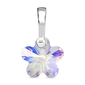 J Francis White Swarovski Crystal Pendant in Rhodium Over Sterling Silver 1.98 ctw