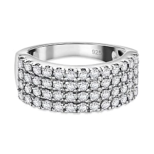 White Swarovski Crystal Ring in Rhodium Over Sterling Silver (Size 10.0) 1.98 ctw