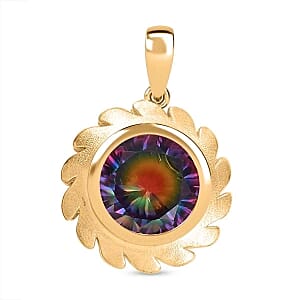 Nebula Quartz Doublet Pendant in 18K Vermeil YG Over Sterling Silver 3.63 ctw