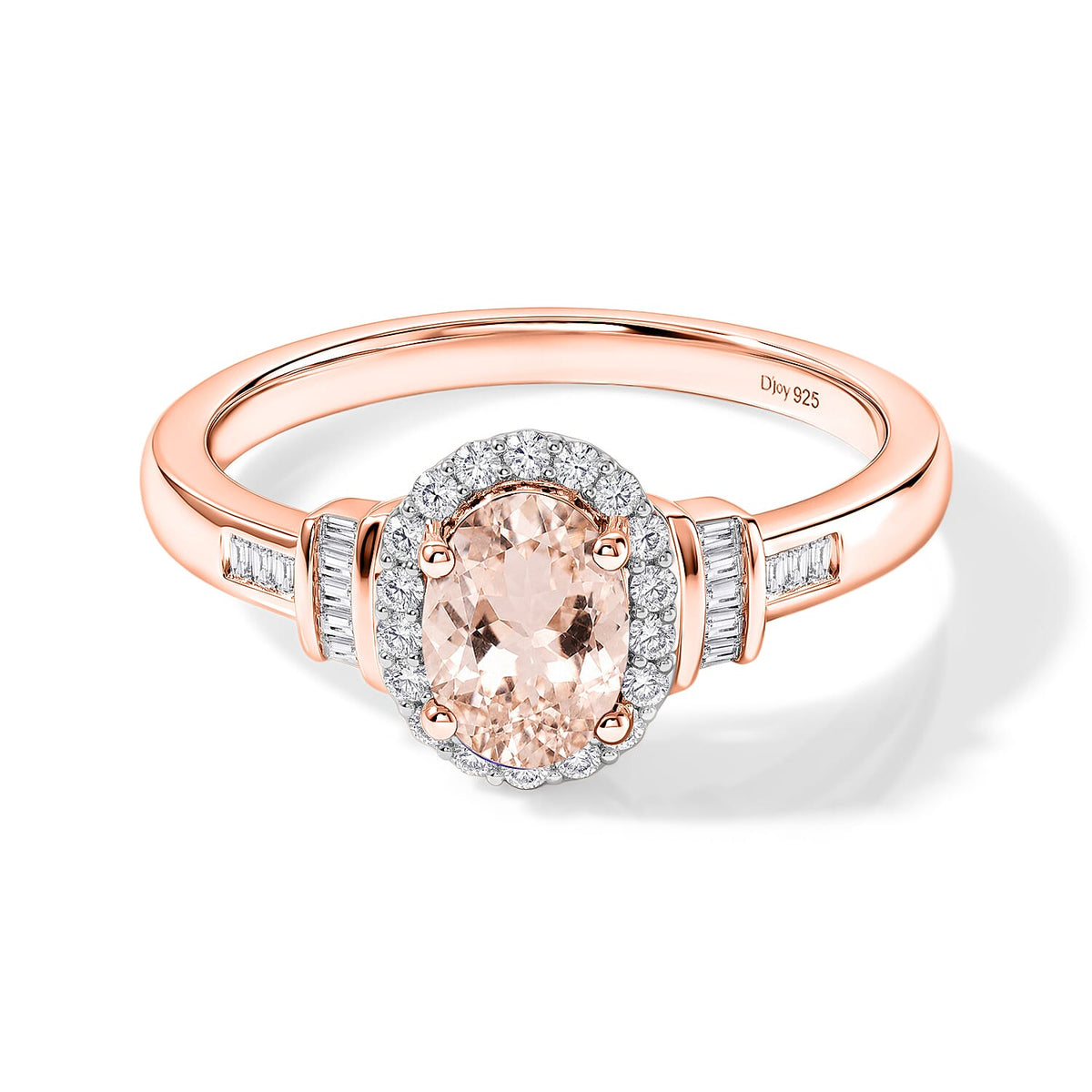 Premium Marropino Morganite and Diamond 1.85 ctw Ring in 18K Vermeil Rose Gold Over Sterling Silver (Size 10.0)