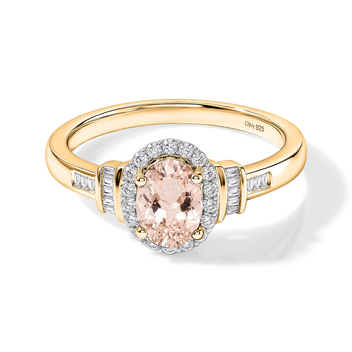 Premium Marropino Morganite and Diamond 1.85 ctw Ring in 18K Vermeil Rose Gold Over Sterling Silver (Size 10.0)